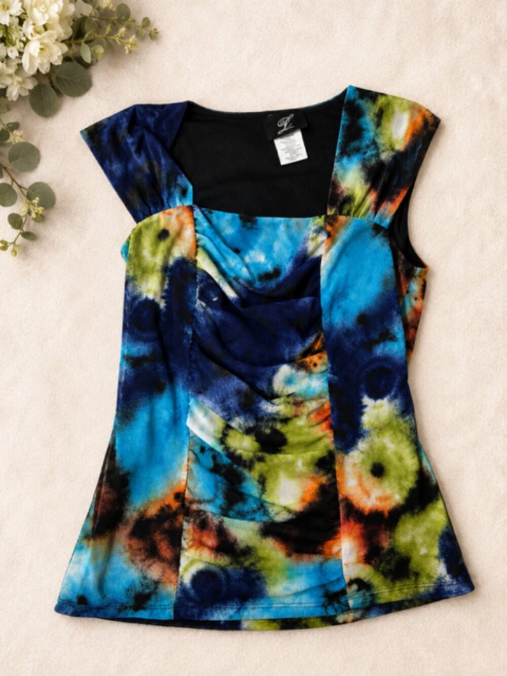 Libra Women’s Abstract Print Blouse – Size XS